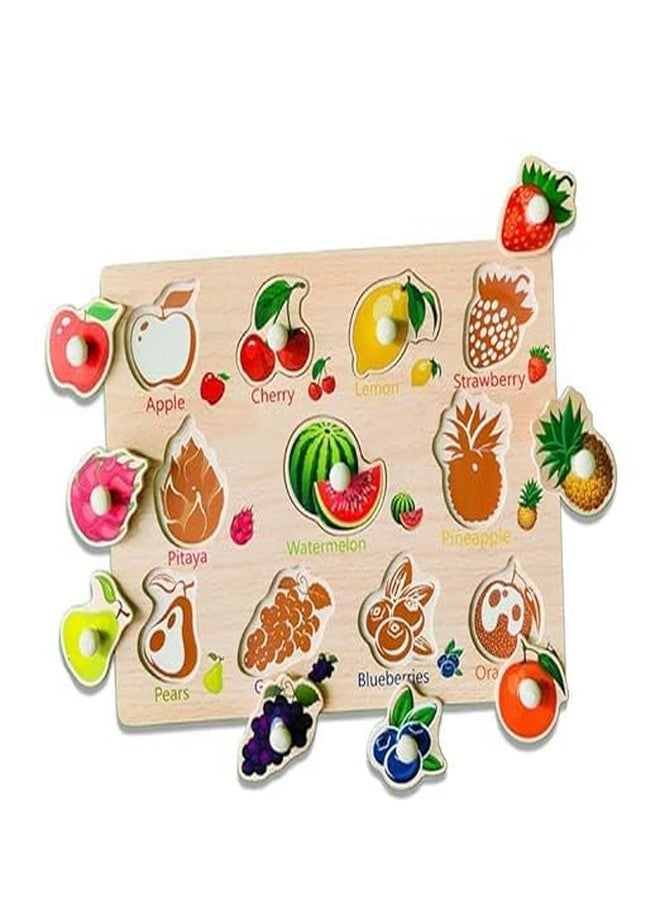 NEKSTY Wooden 11 Pieces Fruits Themed Pegged Knob Toy - Image 4